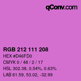 Color code: RGB 212 111 208 | qconv.com