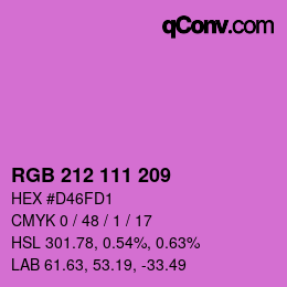 Color code: RGB 212 111 209 | qconv.com