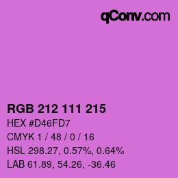 Color code: RGB 212 111 215 | qconv.com