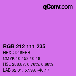 Color code: RGB 212 111 235 | qconv.com