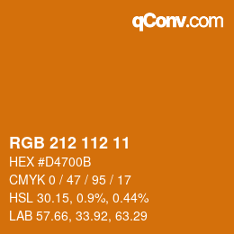 Color code: RGB 212 112 11 | qconv.com