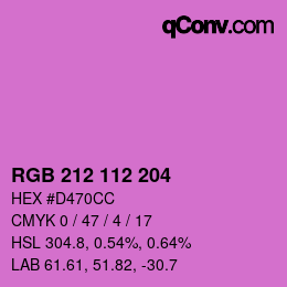 Color code: RGB 212 112 204 | qconv.com