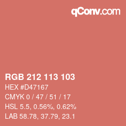 Color code: RGB 212 113 103 | qconv.com