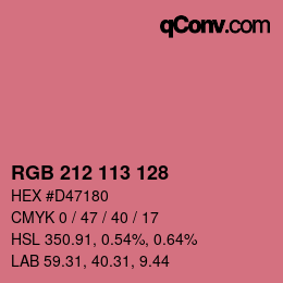 Color code: RGB 212 113 128 | qconv.com
