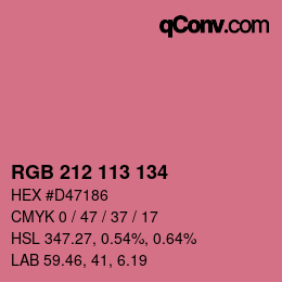 Color code: RGB 212 113 134 | qconv.com