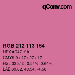 Color code: RGB 212 113 154 | qconv.com