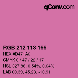 Color code: RGB 212 113 166 | qconv.com