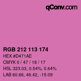 Color code: RGB 212 113 174 | qconv.com