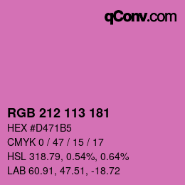Color code: RGB 212 113 181 | qconv.com