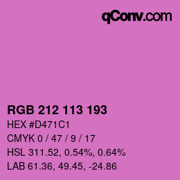 Color code: RGB 212 113 193 | qconv.com