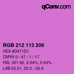 Color code: RGB 212 113 209 | qconv.com