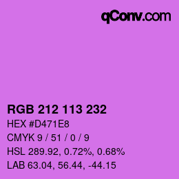 Color code: RGB 212 113 232 | qconv.com