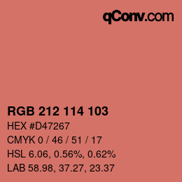 Color code: RGB 212 114 103 | qconv.com