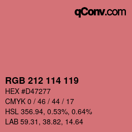 Color code: RGB 212 114 119 | qconv.com