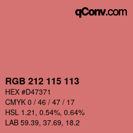 Color code: RGB 212 115 113 | qconv.com