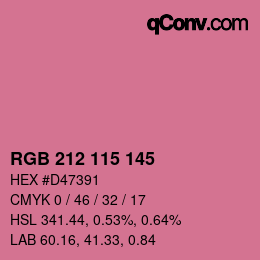 Color code: RGB 212 115 145 | qconv.com