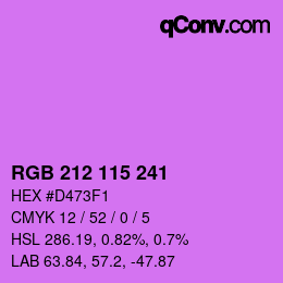 Color code: RGB 212 115 241 | qconv.com
