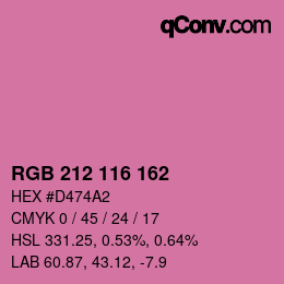 Color code: RGB 212 116 162 | qconv.com