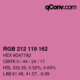 Color code: RGB 212 119 162 | qconv.com
