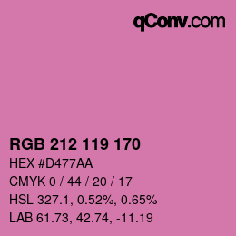 Color code: RGB 212 119 170 | qconv.com