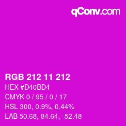 Color code: RGB 212 11 212 | qconv.com