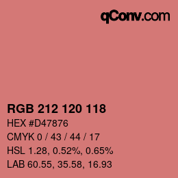 Color code: RGB 212 120 118 | qconv.com