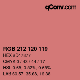 カラーコード: RGB 212 120 119 | qconv.com