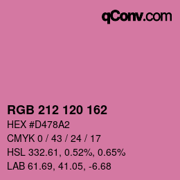 Color code: RGB 212 120 162 | qconv.com