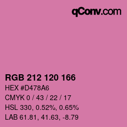 Color code: RGB 212 120 166 | qconv.com
