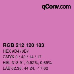カラーコード: RGB 212 120 183 | qconv.com