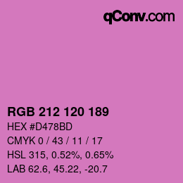 颜色代码: RGB 212 120 189 | qconv.com