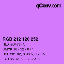 Color code: RGB 212 120 252 | qconv.com