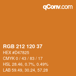 Color code: RGB 212 120 37 | qconv.com