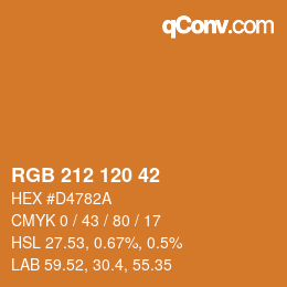 Color code: RGB 212 120 42 | qconv.com