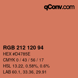 Color code: RGB 212 120 94 | qconv.com
