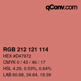 Color code: RGB 212 121 114 | qconv.com