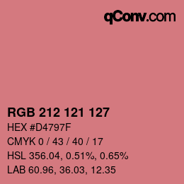 Código de color: RGB 212 121 127 | qconv.com
