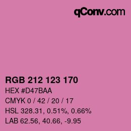 Color code: RGB 212 123 170 | qconv.com