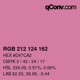 Color code: RGB 212 124 162 | qconv.com