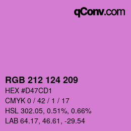 Color code: RGB 212 124 209 | qconv.com