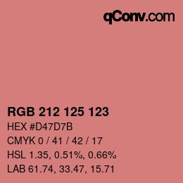 Color code: RGB 212 125 123 | qconv.com