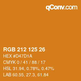 Color code: RGB 212 125 26 | qconv.com