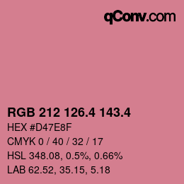 カラーコード: RGB 212 126.4 143.4 | qconv.com