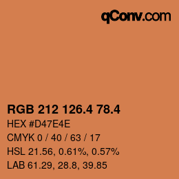カラーコード: RGB 212 126.4 78.4 | qconv.com