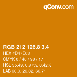 カラーコード: RGB 212 126.8 3.4 | qconv.com