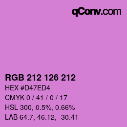 Color code: RGB 212 126 212 | qconv.com