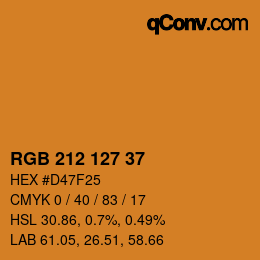 Color code: RGB 212 127 37 | qconv.com