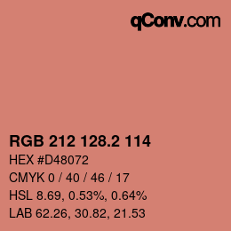 カラーコード: RGB 212 128.2 114 | qconv.com
