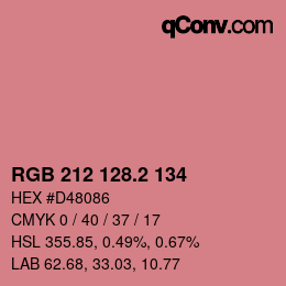 カラーコード: RGB 212 128.2 134 | qconv.com