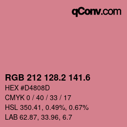 カラーコード: RGB 212 128.2 141.6 | qconv.com